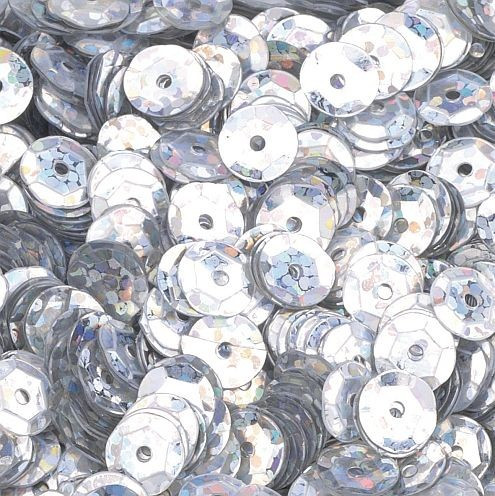 Pailletten silber hologramm 6mm gewölbt 4000 Stück