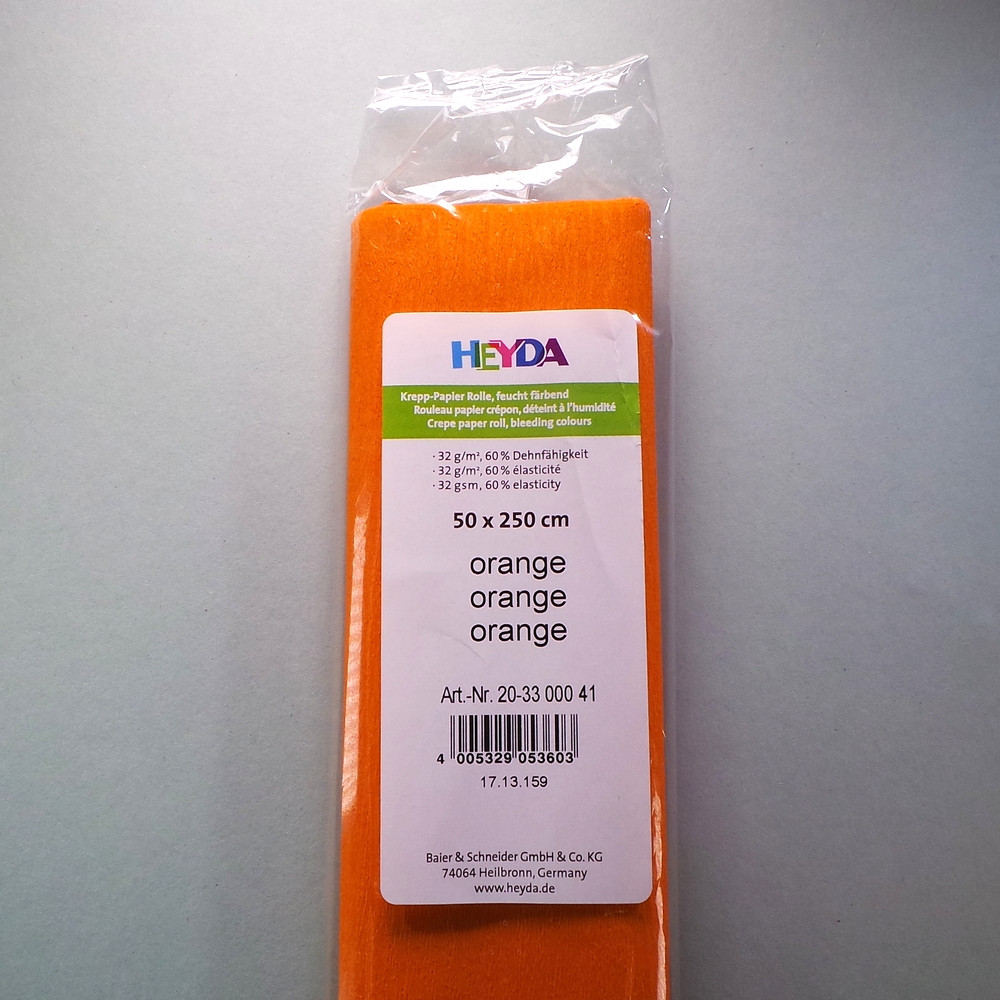 Krepp-Papier orange Rolle 50 x 250 cm