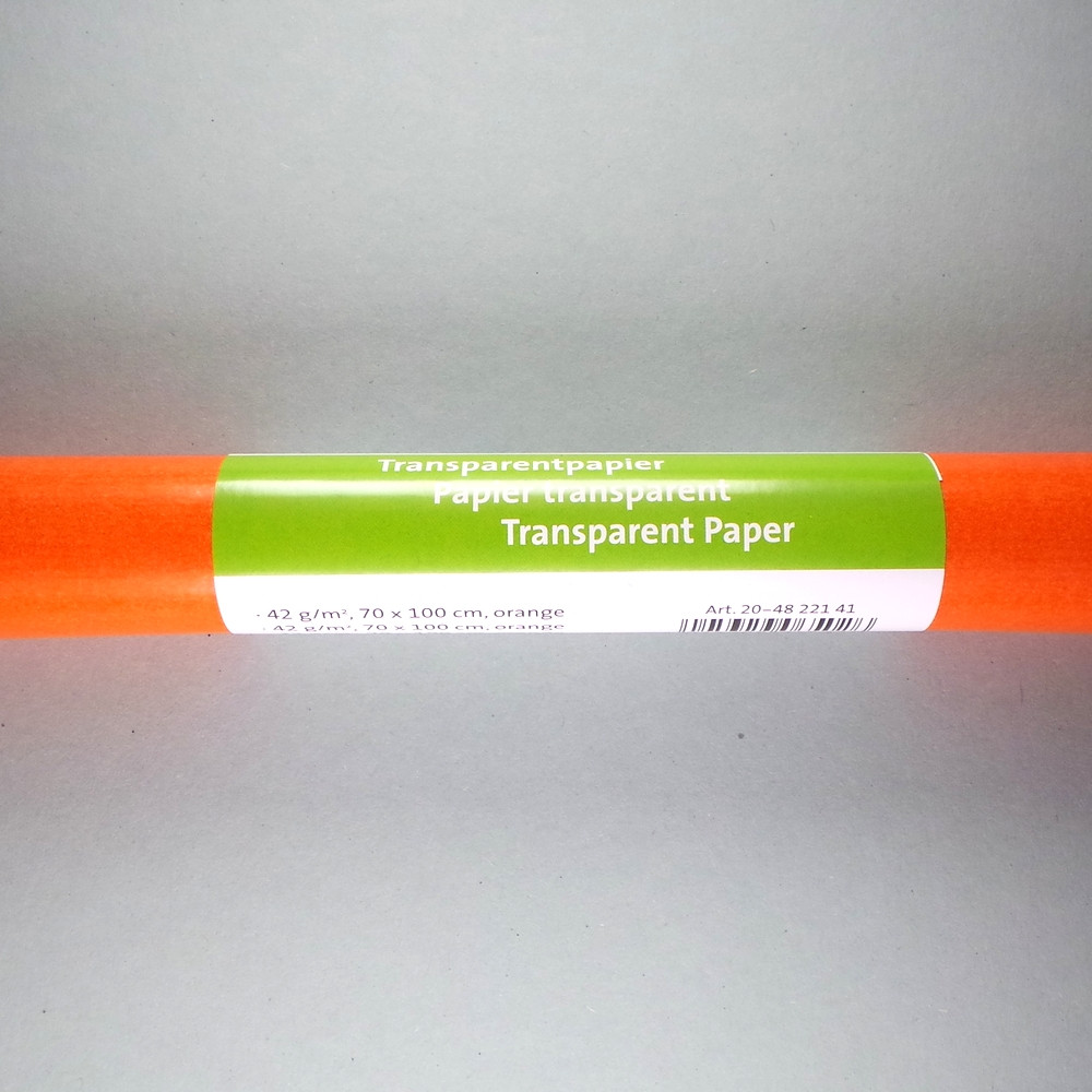 Transparentpapier orange 70x100cm gerollt 42g/m²