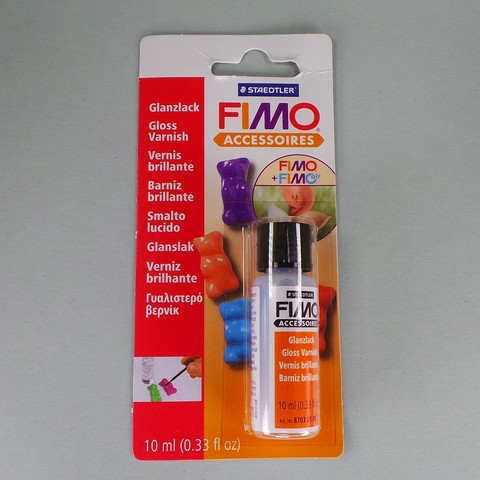FIMO Glanzlack Glasfläschchen mit 10 ml, Pinsel im Deckel