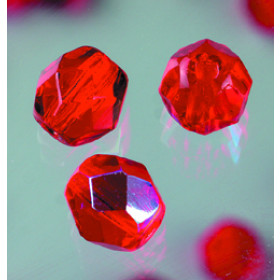Glasfacettperlen rot irisierend 4mm 100 Stück