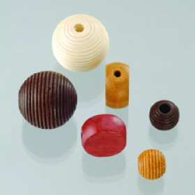 Holzperlen Farb-Formen-Mix 25 Stück braunmix