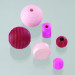 Holzperlen Farb-Formen-Mix pink